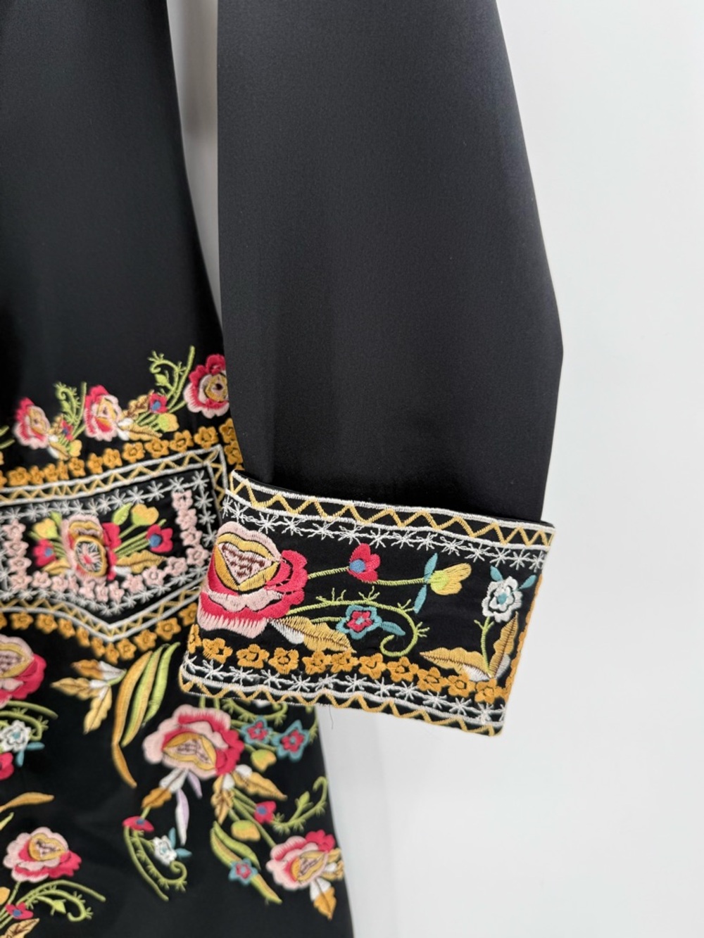 Sue Wong Nocturne 100% Silk Floral Embroidered Evening Coat Opera see meas. - Picture 10 of 16